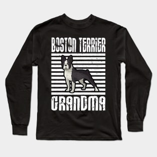 Boston Terrier Grandma Proud Dogs Long Sleeve T-Shirt